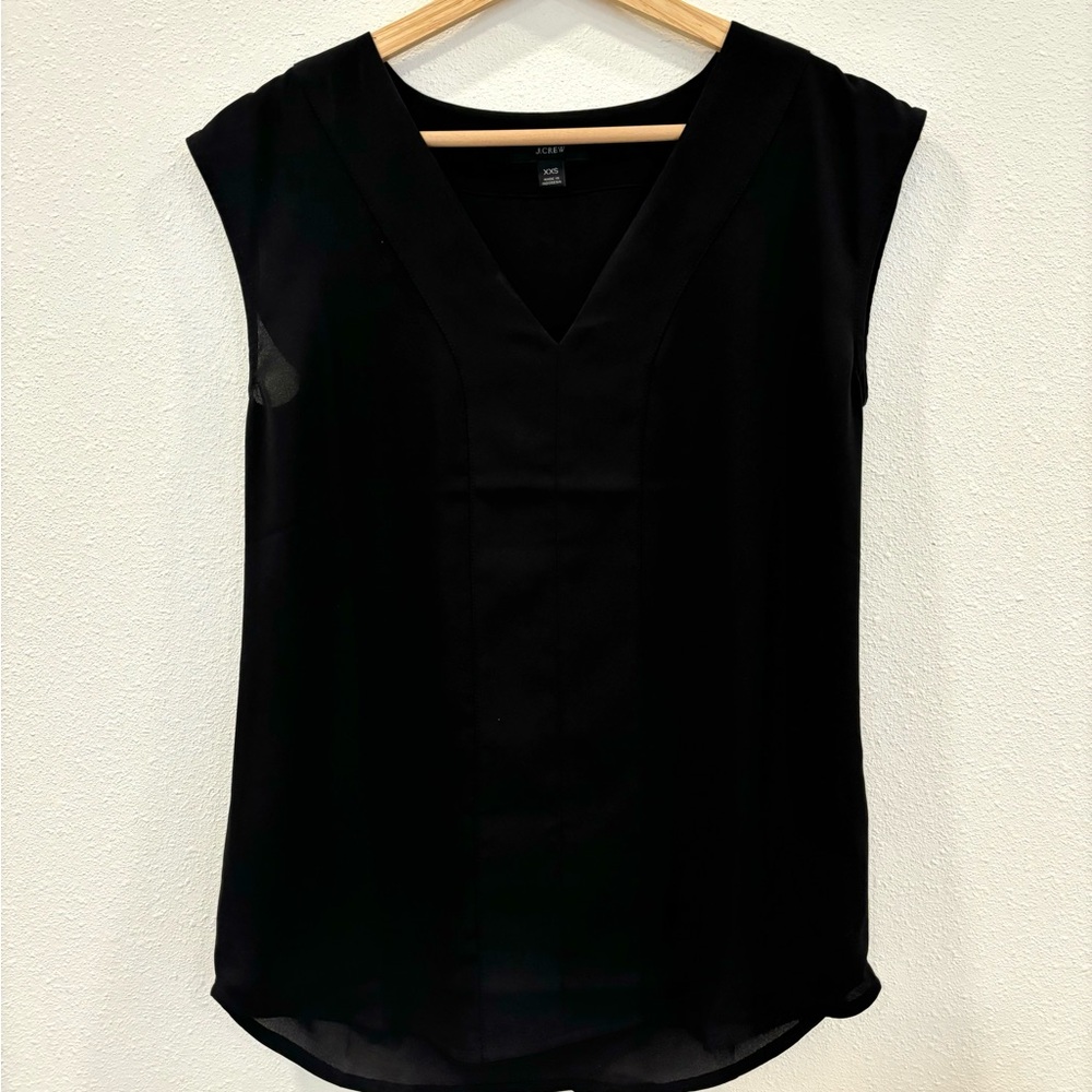 J. Crew Black V-Neck Blouse